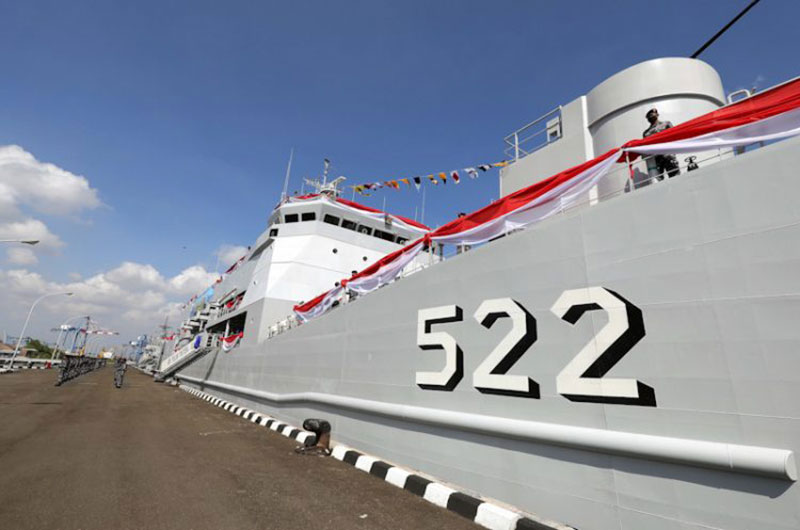 Ilustrasi prajurit TNI AL mengikuti upacara peresmian KRI Teluk Youtefa 522, di Dermaga Pondok Dayung,Tanjung Priok, Jakarta.