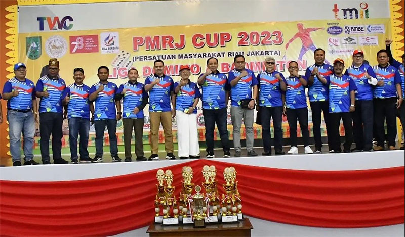 Persatuan Masyarakat Riau Jakarta menggelar PMRJ CUP 2023, Liga Domino dan Badminton di Taman Mini Indonesia Indah (TMII).