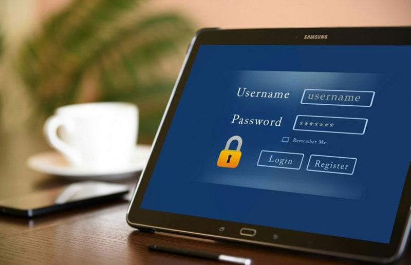 Ilustrasi password untuk manajemen perangkat digital