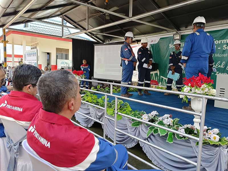 Kegiatan Sosialisasi Transformasi Safety PHR Regional I Sumatera di Bangko Camp, Rokan Hilir, Rabu (30/3/2023).