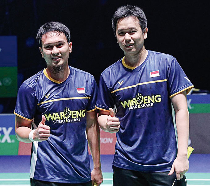 Pasangan ganda putra Indonesia Mohammad Ahsan/Hendra Setiawan