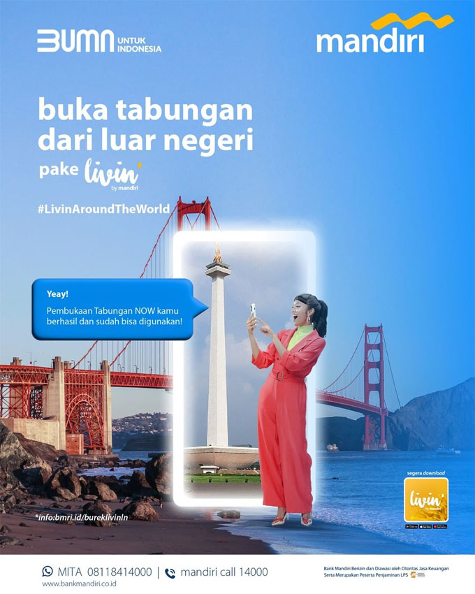 Buka rekening di Livinâ€™ By Mandiri dapat angpao, itu hanya di Fun Bike HUT Ke-32 Riau Pos pada Ahad, 29 Januari 2023.