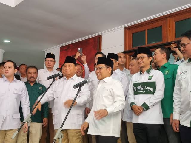 Prabowo dan Muhaimin saat meresmikan Sekber di Jakarta.