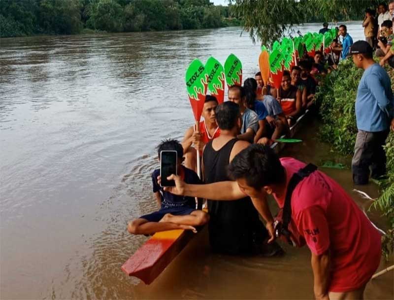 Jalur Singa Kuantan di arena Tepian Gudang Pulau Gobah, Sungai Pinang, Selasa (16/5/2023).