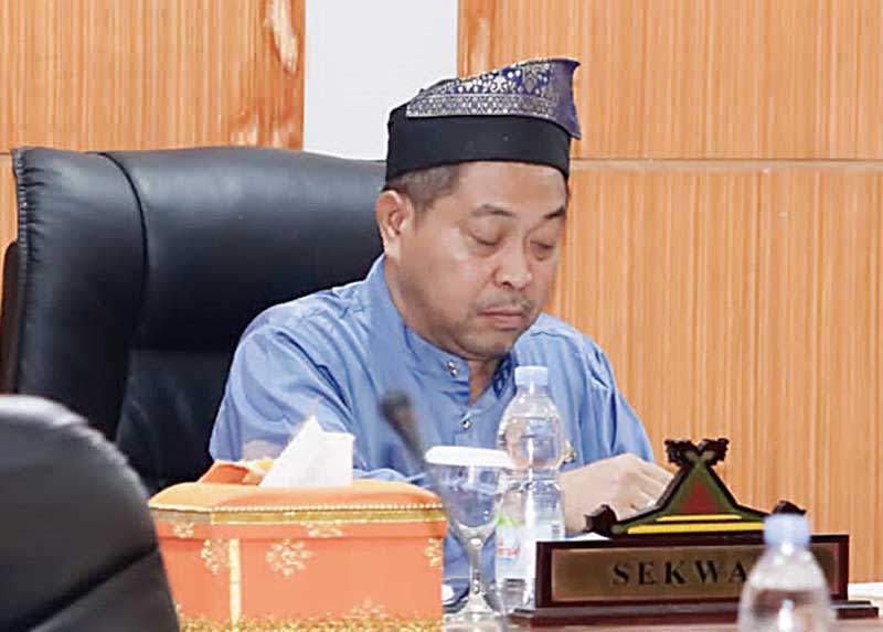 Sekwan Hendro Setya Wardhana dalam suatu kegiatan di ruang paripurna Gedung Putri Kaca Mayang Kantor DPRD Siak, belum lama ini.
