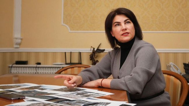 Jaksa Agung Ukraina Iryna Venediktova menghadiri jumpa pers di Kiev, Ukraina, beberapa waktu lalu.