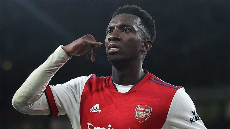 Eddie Nketiah salah satu pemain yang akan dilepas Arsenal bila berhasil dapatkan Declan Rice.