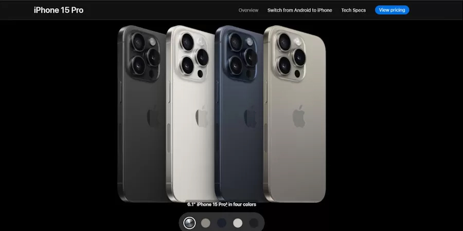 Tampilan iPhone 15 Pro dengan titanium.