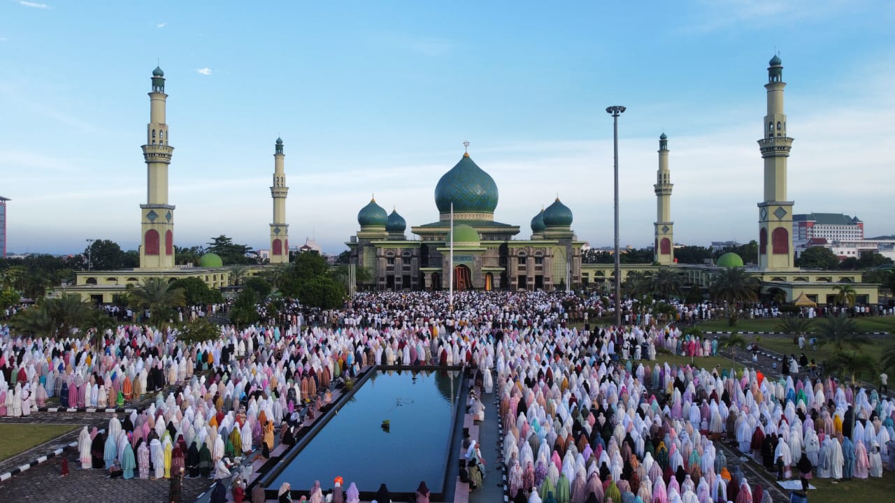 Ilustrasi, Salat Ied menyambut hari raya Idulfitri.