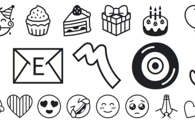 Tampilan emoji hitam putih yang disiapkan Google untuk mengajak pengguna gadget bernostalgia dengan suasana HP jadul.