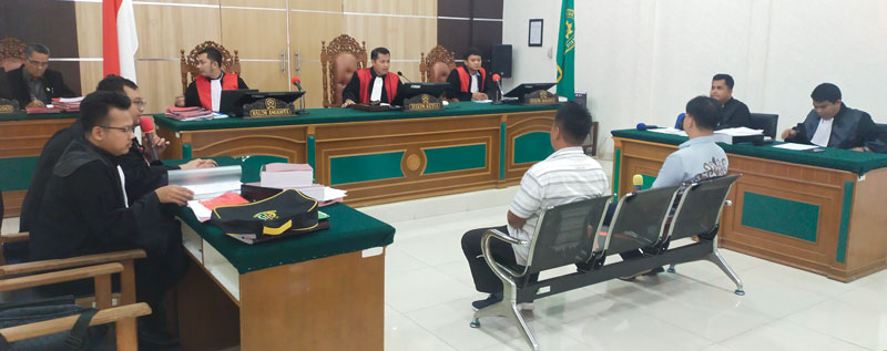 Majelis Hakim Pengadilan Negeri Bengkalis menggelar sidang tuntutan dari Jaksa Penuntut Umum dalam kasus pencemaran lingkungan PKS PT SIPP di Duri yang digelar di PN Bengkalis, awal pekan lalu.