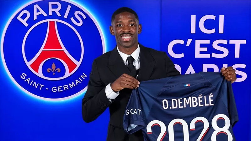 Ousmane Dembele resmi gabung Paris Saint Germain, Sabtu 12 Agustus 2023.