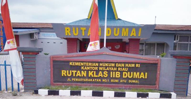 OVER KAPASITAS: Rutan Kelas II B Dumai di Jalan Pemasyarakatan nomor 1 Bumi Ayu, Kota Dumai memprihatinkan karena dalam kondisi over kapasitas. Foto diambil beberapa waktu lalu. (internet)