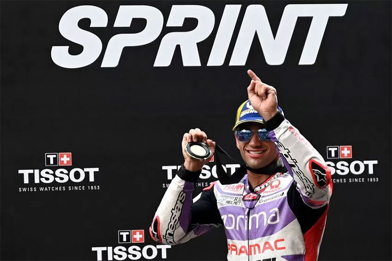 Rider Pramac Ducati Jorge Martin memenangi sprint race di MotoGP Indonesia di Mandalika, Sabtu (14/10/2023).