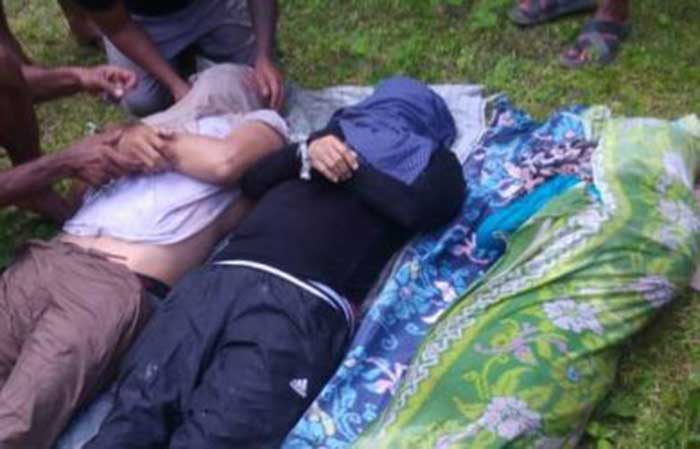 Tiga orang tewas akibat kejadian longsor yang terjadi di sebuah pemandian air terjun di Kabupaten Langkat, Sumatera Utara, Minggu (23/6/2019). (Istimewa/Pojoksumut/Pojoksatu)