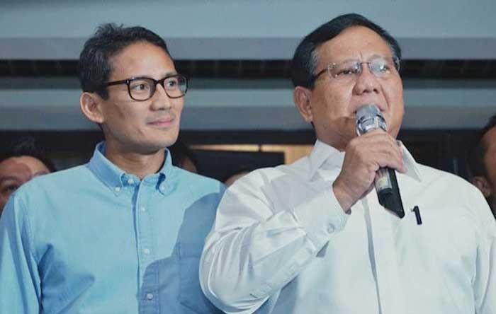 Calon presiden dan wakil presiden nomor urut 02, Prabowo - Sandiaga Uno.