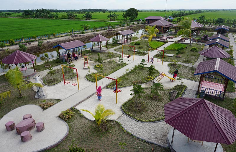 Sigaran Jiwa penuh dengan pondok-pondok dan fasilitas bermain. (GOBER FOR RIAU POS)