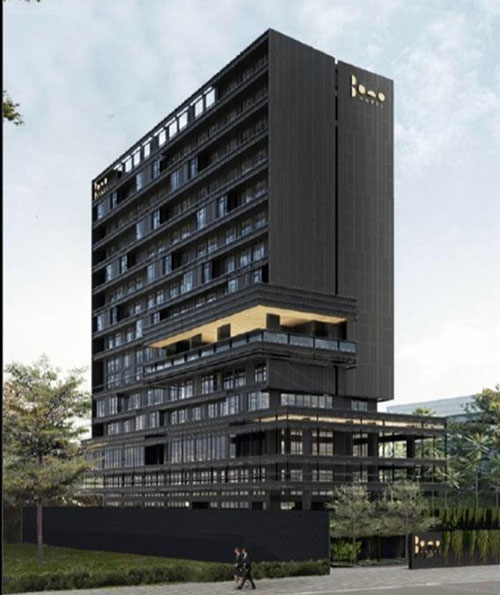 Bono Hotel berdiri megah di Jalan Riau, Pekanbaru, Provinsi Riau.