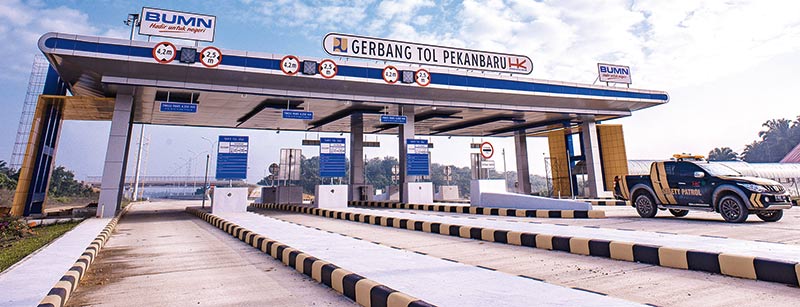 Gerbang tol Pekanbaru-Dumai (Permai) yang berada di Kecamatan Rumbai, Kota Pekanbaru, salah satu ruas JTTS yang diberi diskon 20 persen menyambut arus mudik lebaran 2025.
