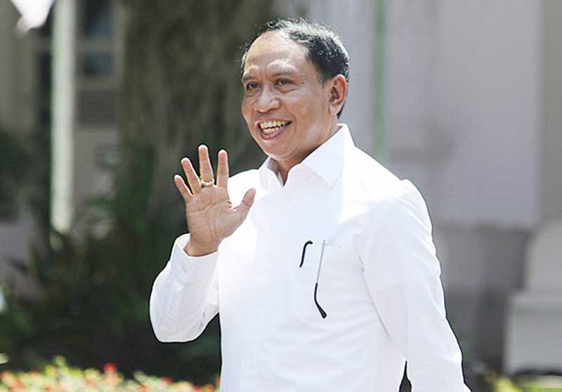 Zainudin Amali di Istana Negara, Selasa (22/10). Politikus Golkar yang kini menjabat sebagai Menpora itu pernah beberapa kali berusursan dengan KPK. (Raka Denny/Jawa Pos)