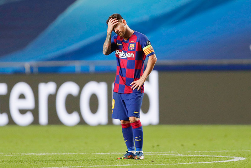 Lionel Messi, dipersulit keluar dari Barcelona karena banyaknya kepentingan di La Liga Spanyol. (AFP/MARCA)