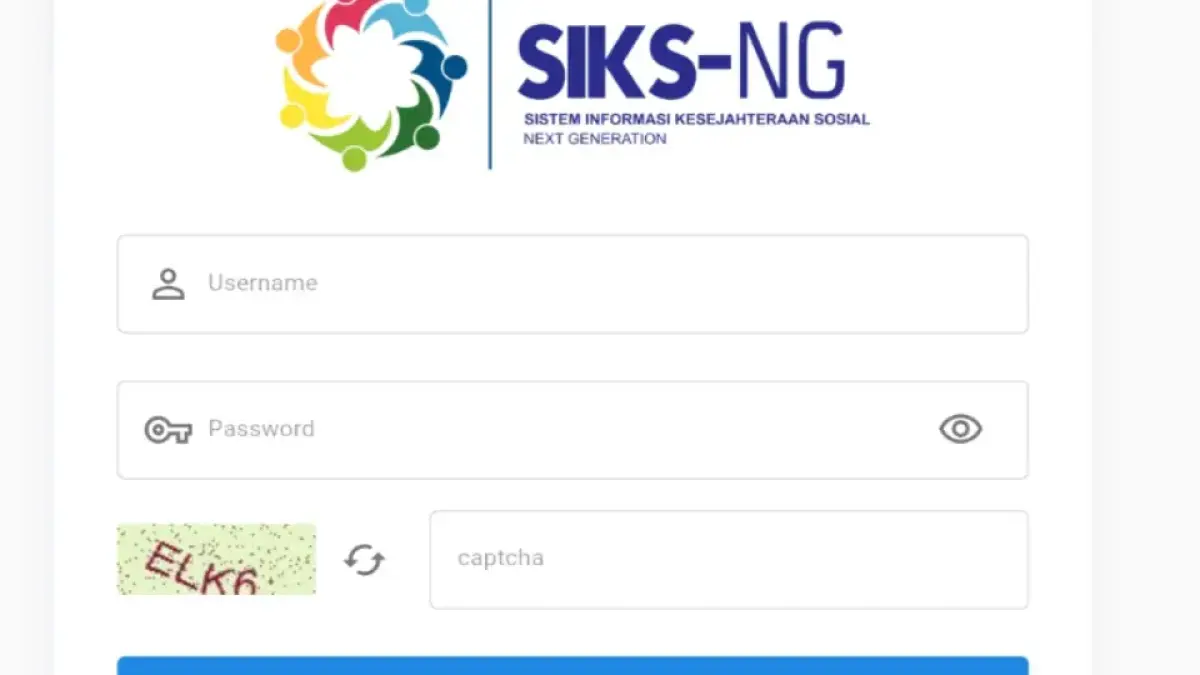 Halaman pertama aplikasi SIKS-NG untuk pantau status Bansos. (Foto: siks.kemensos.go.id)