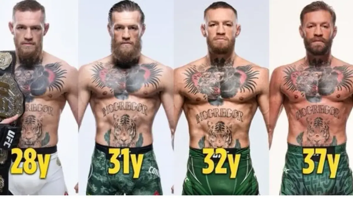 Kondisi tubuh Conor McGregor dalam 4 tahun terakhir.