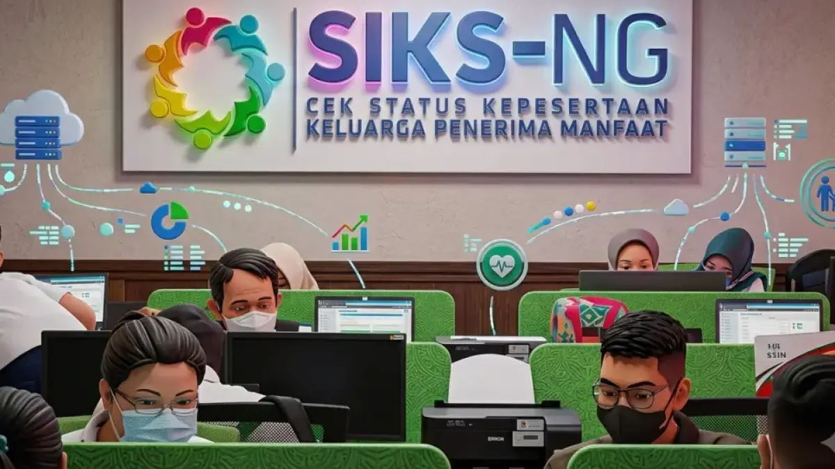 Ilustrasi status SIKS-NG bansos. (YouTube Kemensos RI/Diolah oleh Gemini AI)