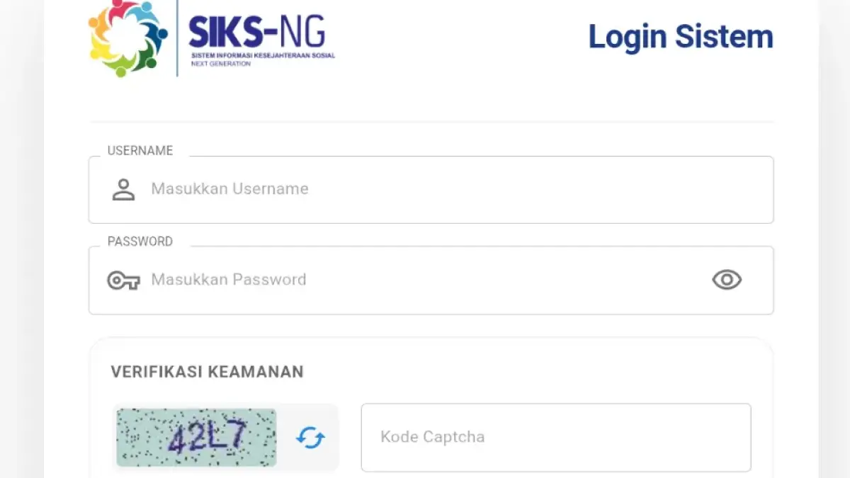 Situs SIKS-NG untuk cek status bansos. (Foto: siks.kemensos.go.id)